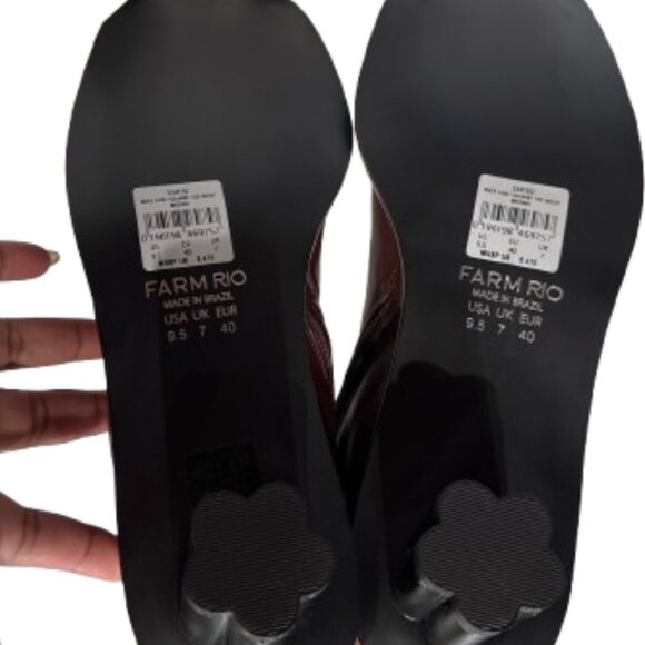 NWB FARM Rio Brown Knee High Square Toe Boot (Size 9.5) (Brand New, Gift Ready!) - Picture 9 of 12